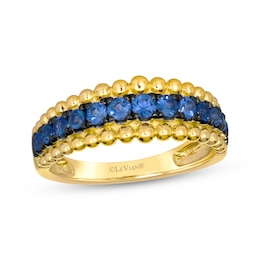 Le Vian Blue Sapphire Beaded Ring 14K Honey Gold