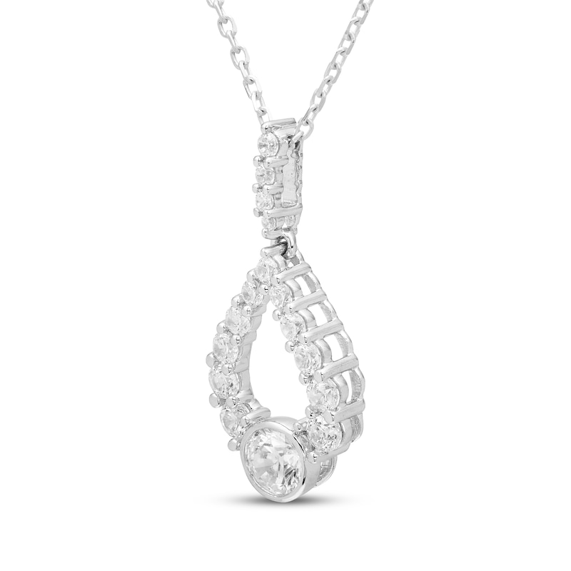 Main Image 2 of Milestones Diamond Teardrop Necklace 1/2 ct tw 10K White Gold 18&quot;