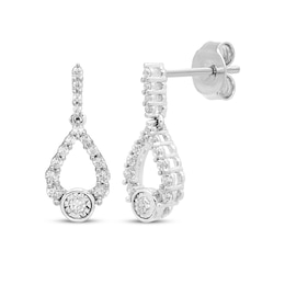 Milestones Diamond Teardrop Dangle Earrings 1/4 ct tw 10K White Gold