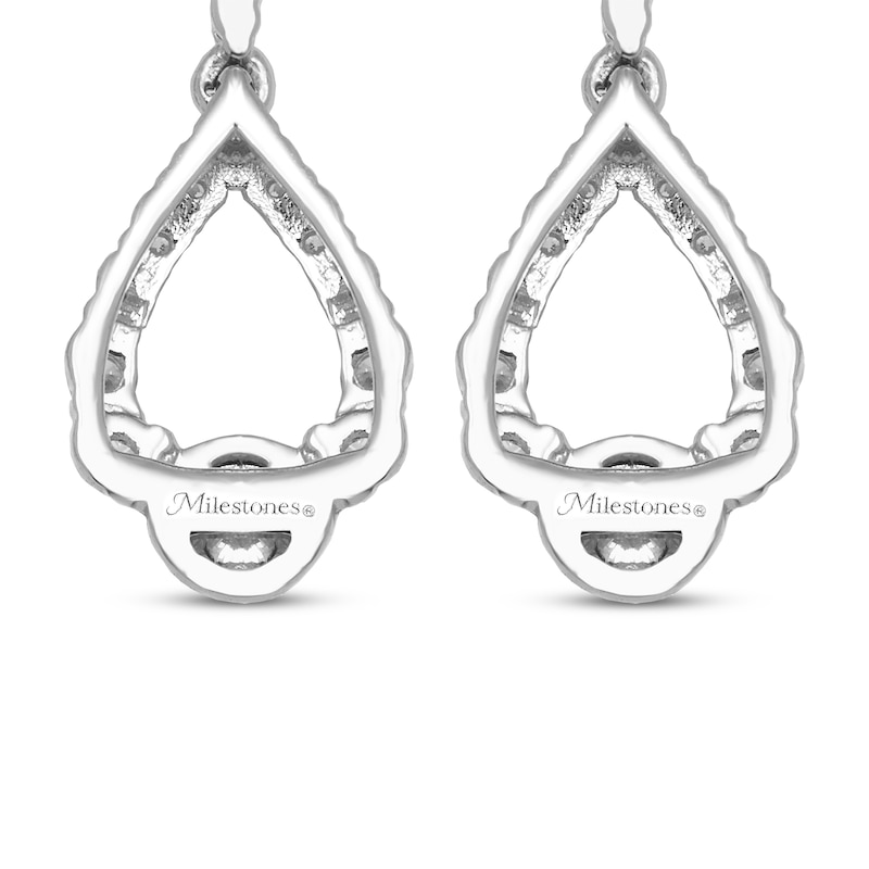 Main Image 5 of Milestones Diamond Teardrop Dangle Earrings 1/4 ct tw 10K White Gold