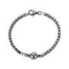 Thumbnail Image 2 of Men's Tahitian Cultured Pearl Box Chain Bracelet Black Rhodium-Plated Sterling Silver 8.5&quot;