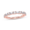 Thumbnail Image 1 of Baguette & Round-Cut Diamond Anniversary Ring 1/2 ct tw 14K Rose Gold