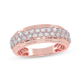 Diamond Two-Row Ring 1/2 ct tw 14K Rose Gold