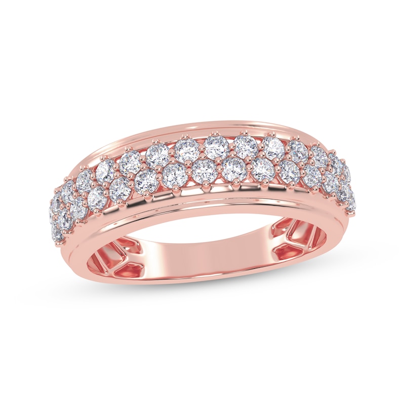 Main Image 1 of Diamond Two-Row Ring 1/2 ct tw 14K Rose Gold