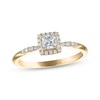 Thumbnail Image 1 of Princess-Cut Diamond Halo Engagement Ring 1/2 ct tw 10K Yellow Gold