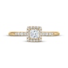 Thumbnail Image 3 of Princess-Cut Diamond Halo Engagement Ring 1/2 ct tw 10K Yellow Gold