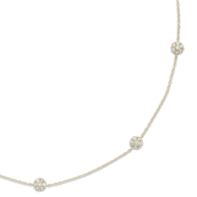 Main Image 2 of Multi-Diamond Station Necklace 1-1/2 ct tw 14K Yellow Gold 17.75&quot;