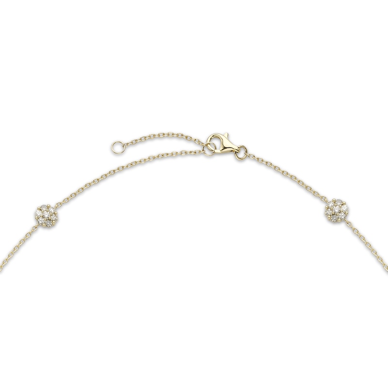 Main Image 3 of Multi-Diamond Station Necklace 1-1/2 ct tw 14K Yellow Gold 17.75&quot;