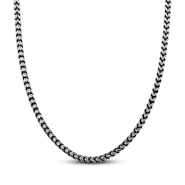 Men's Foxtail Chain Necklace 5mm Hollow Stainless Steel & Black Ion Plating 22&quot;