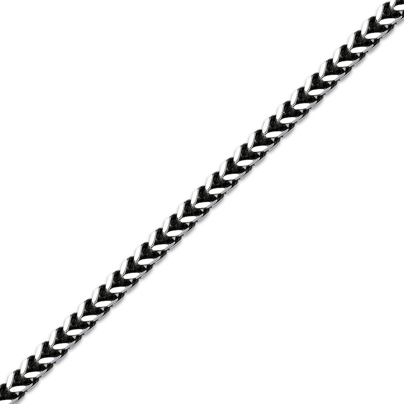 Main Image 2 of Men's Hollow Foxtail Chain Necklace 5mm Stainless Steel & Black Ion Plating 22&quot;