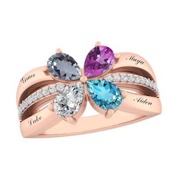 Color Stone Family Ring