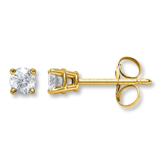 Diamond Earrings 1/3 ct tw Round-cut 14K Yellow Gold (I/I2