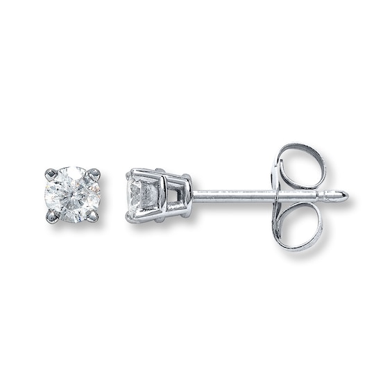 Diamond Solitaire Earrings 1/ ct tw Round-cut 14K White Gold (K/I2