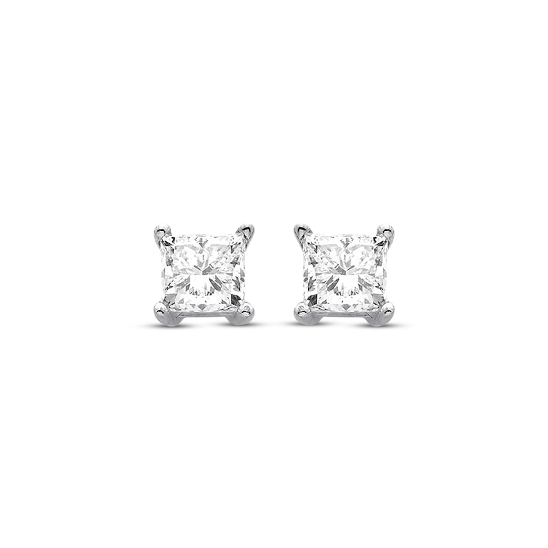 Main Image 2 of Diamond Solitaire Earrings 3/4 ct tw Princess 14K Gold (K/I2)