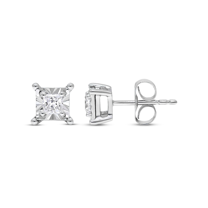 Main Image 1 of Radiant Reflections 1/5 ct tw Diamonds 10K White Gold Earrings (J/I3)