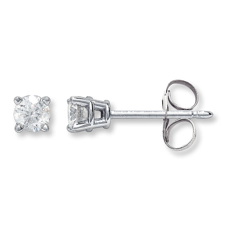 Diamond Solitaire Earrings 3/4 ct tw Round-cut 14K White Gold (K/I1)