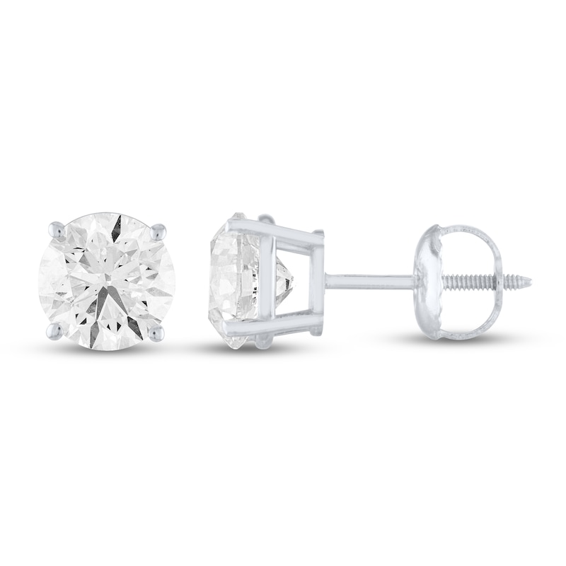 Main Image 2 of Certified Diamond Solitaire Earrings 2 ct tw 18K White Gold (I/VS2)