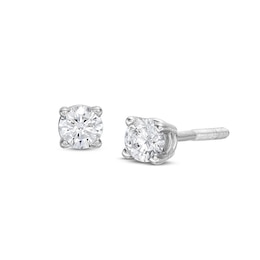 GSI Solitaire Diamond Earrings 1/4 ct tw Round-cut 14K White Gold (I/SI2)