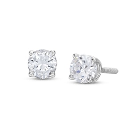 GSI Solitaire Diamond Earrings 1/2 ct tw Round-cut 14K White Gold (I/SI2)