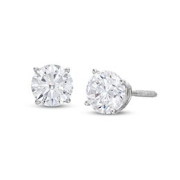 GSI Solitaire Diamond Earrings 1 ct tw Round-cut 14K White Gold (I/SI2)