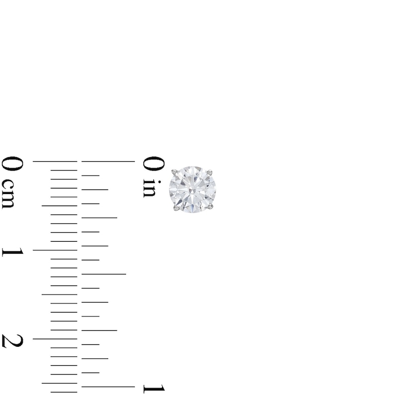 Main Image 3 of GSI Solitaire Diamond Earrings 1 ct tw Round-cut 14K White Gold (I/SI2)