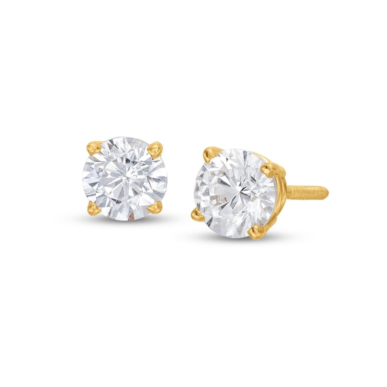 Diamond Earrings 1 ct tw Round-cut 14K Yellow Gold (J/I2)
