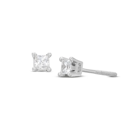 Diamond Solitaire Earrings 1/4 ct tw Princess-cut 14K White Gold (J/I1)