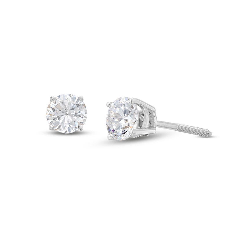 Main Image 1 of Diamond Solitaire Stud Earrings 3/4 ct tw Round-cut 14K White Gold (J/I1)