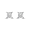 Thumbnail Image 2 of Radiant Reflections Diamond Solitaire Stud Earrings 7/8 ct tw Princess-cut 10K White Gold (J/I3)