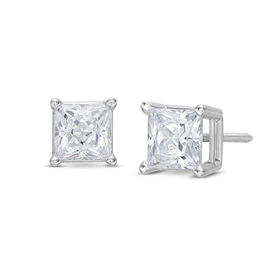 Lab-Created Diamonds by KAY Princess-Cut Solitaire Stud Earrings -/2 ct tw 14K White Gold (F/VS2