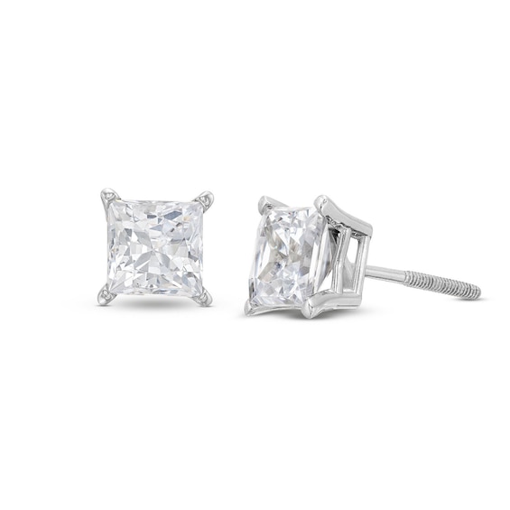 Lab-Created Diamonds by KAY Princess-Cut Solitaire Stud Earrings 2 ct tw 14K White Gold (F/VS2