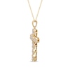 Thumbnail Image 1 of Baguette & Round-Cut Diamond Cross Necklace 3/4 ct tw 14K Yellow Gold 18"