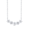 Thumbnail Image 1 of Diamond Flower Smile Necklace 1/10 ct tw Sterling Silver 18&quot;