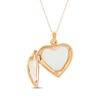 Thumbnail Image 2 of &quot;I Love You&quot; Floral Heart Locket with Enamel 14K Yellow Gold 18&quot;