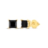 Thumbnail Image 1 of Princess-Cut Black Diamond Solitaire Stud Earrings 1 ct tw 14K Yellow Gold (I3)