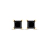 Thumbnail Image 2 of Princess-Cut Black Diamond Solitaire Stud Earrings 1 ct tw 14K Yellow Gold (I3)