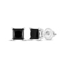 Thumbnail Image 0 of Princess-Cut Black Diamond Solitaire Stud Earrings 1 ct tw 14K White Gold (I3)