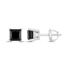 Thumbnail Image 2 of Princess-Cut Black Diamond Solitaire Stud Earrings 1 ct tw 14K White Gold (I3)