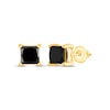 Thumbnail Image 0 of Princess-Cut Black Diamond Solitaire Stud Earrings 2 ct tw 14K Yellow Gold (I3)