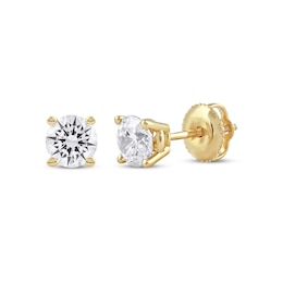 Lab-Created Diamonds by KAY Round-Cut Solitaire Stud Earrings 1 ct tw 14K Yellow Gold (F/VS2)