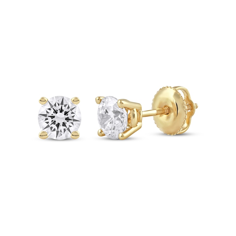 Main Image 1 of Lab-Grown Diamonds by KAY Round-Cut Solitaire Stud Earrings 1 ct tw 14K Yellow Gold (F/VS2)