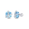 Thumbnail Image 1 of Cushion-Cut Sky Blue Topaz & White Lab-Created Sapphire Crisscross Stud Earrings Sterling Silver