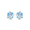 Thumbnail Image 2 of Cushion-Cut Sky Blue Topaz & White Lab-Created Sapphire Crisscross Stud Earrings Sterling Silver