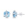 Thumbnail Image 3 of Cushion-Cut Sky Blue Topaz & White Lab-Created Sapphire Crisscross Stud Earrings Sterling Silver