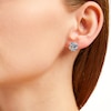 Thumbnail Image 4 of Cushion-Cut Sky Blue Topaz & White Lab-Created Sapphire Crisscross Stud Earrings Sterling Silver