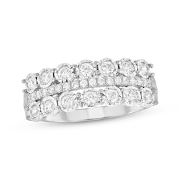 Diamond Three-Row Anniversary Ring 1/2 ct tw 10K White Gold
