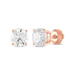 Round-Cut Diamond Solitaire Stud Earrings 1-1/2 ct tw 14K Rose Gold (J/I2)