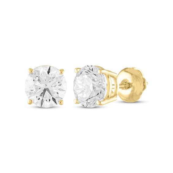 Round-Cut Diamond Solitaire Stud Earrings 1-1/2 ct tw 14K Yellow Gold (J/I2)