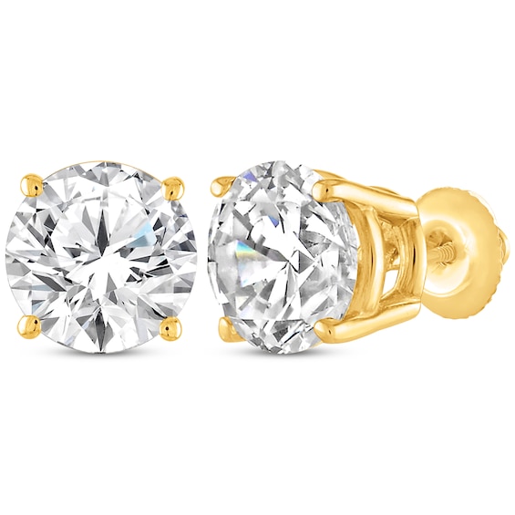 Round-Cut Diamond Solitaire Stud Earrings 2 ct tw 14K Yellow Gold (J/I2)