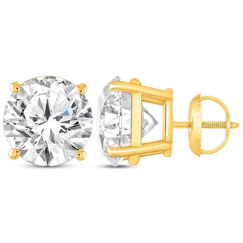 Round-Cut Diamond Solitaire Stud Earrings 2 ct tw 14K Yellow Gold (J/I2)
